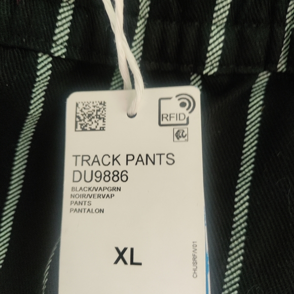 Adidas Originals 2pc Set Jacket  Pants Black Mint Pinstripe Cotton Denim L-XL/XL - Picture 13 of 14